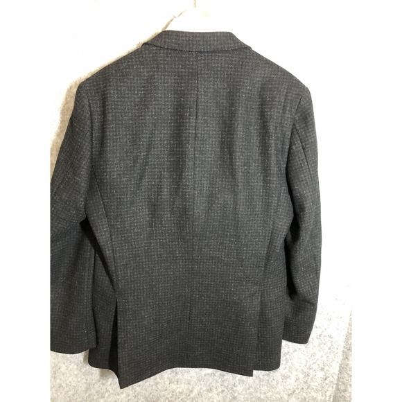 Joseph Abboud Blazer Mens 42R Black 100% Wool Tweed Joe Business Casual 2 Button - Picture 3 of 8